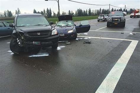 Corvallis woman crashes into credit union.